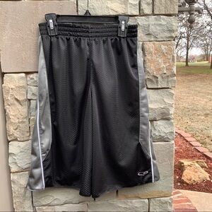 Black Gray Reversible Athletic Shorts Boys 14/16